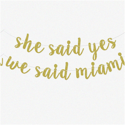 Miami Love Celebration Kit Glitter Gold Bachelorette Decorations
