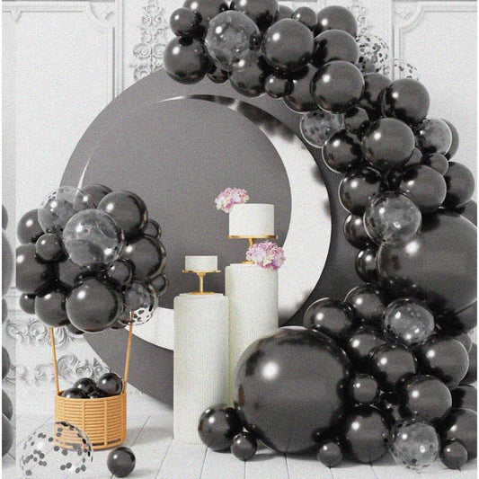 Black Latex Balloon Pack 100pcs 5-18 Inch