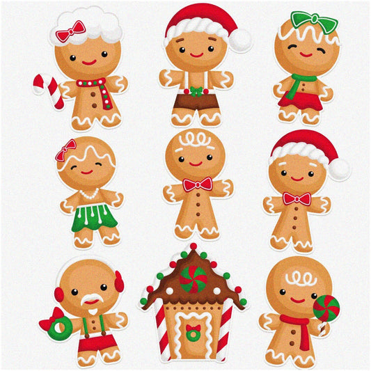 45PCS Gingerbread Cutouts for Holiday Decor