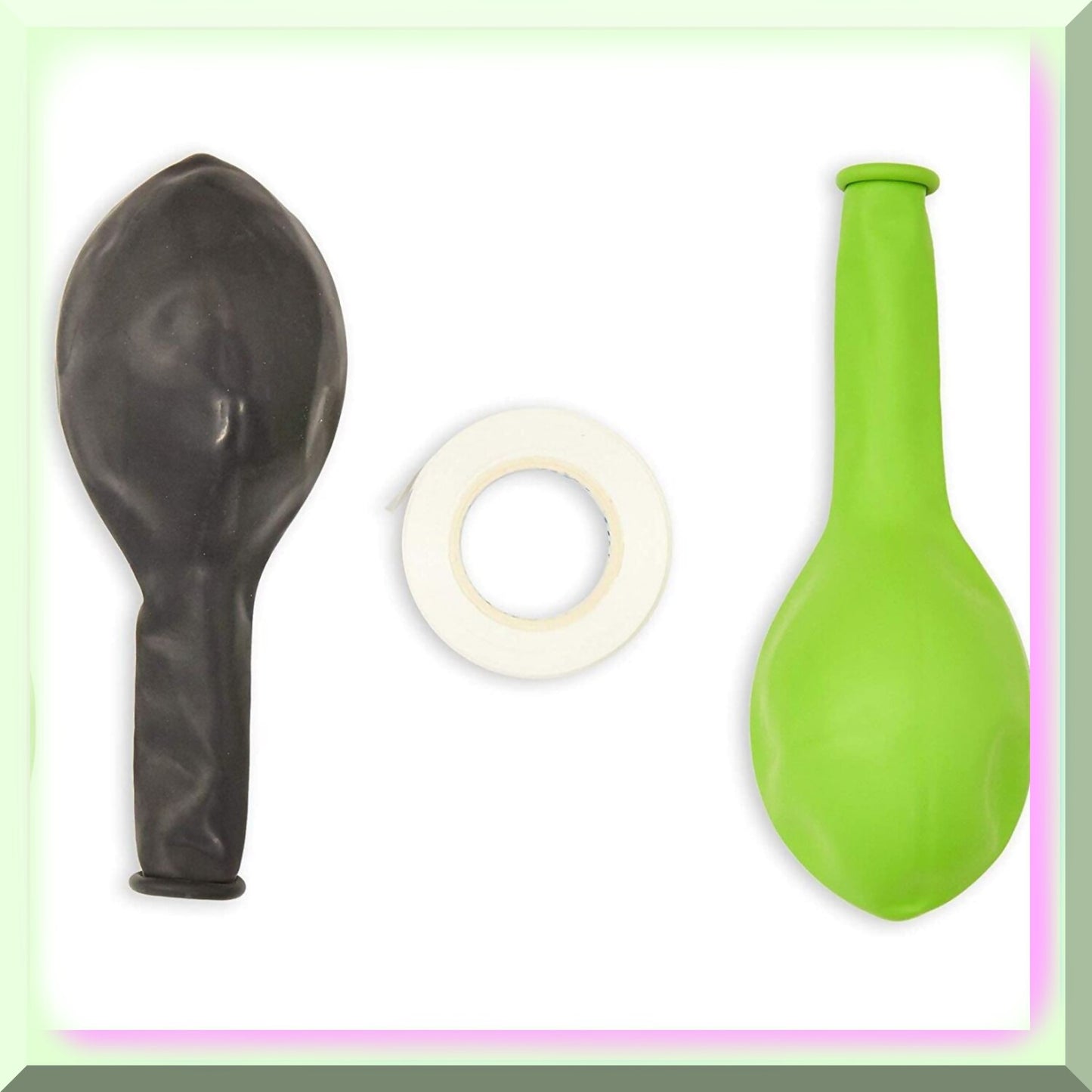 12-Inch Latex Balloons Set 50 Black Lime Green