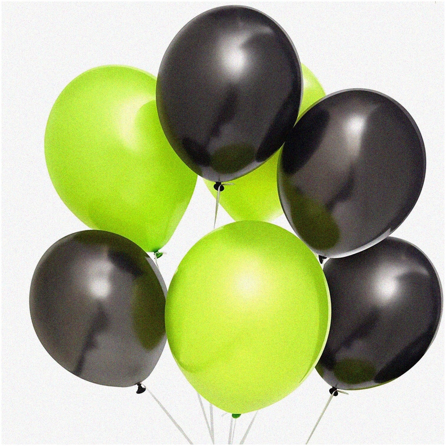 12-Inch Latex Balloons Set 50 Black Lime Green