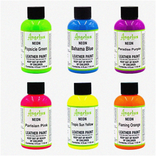 Vibrant 4oz Neon Paint Set for Shoes, Jackets, Shirts