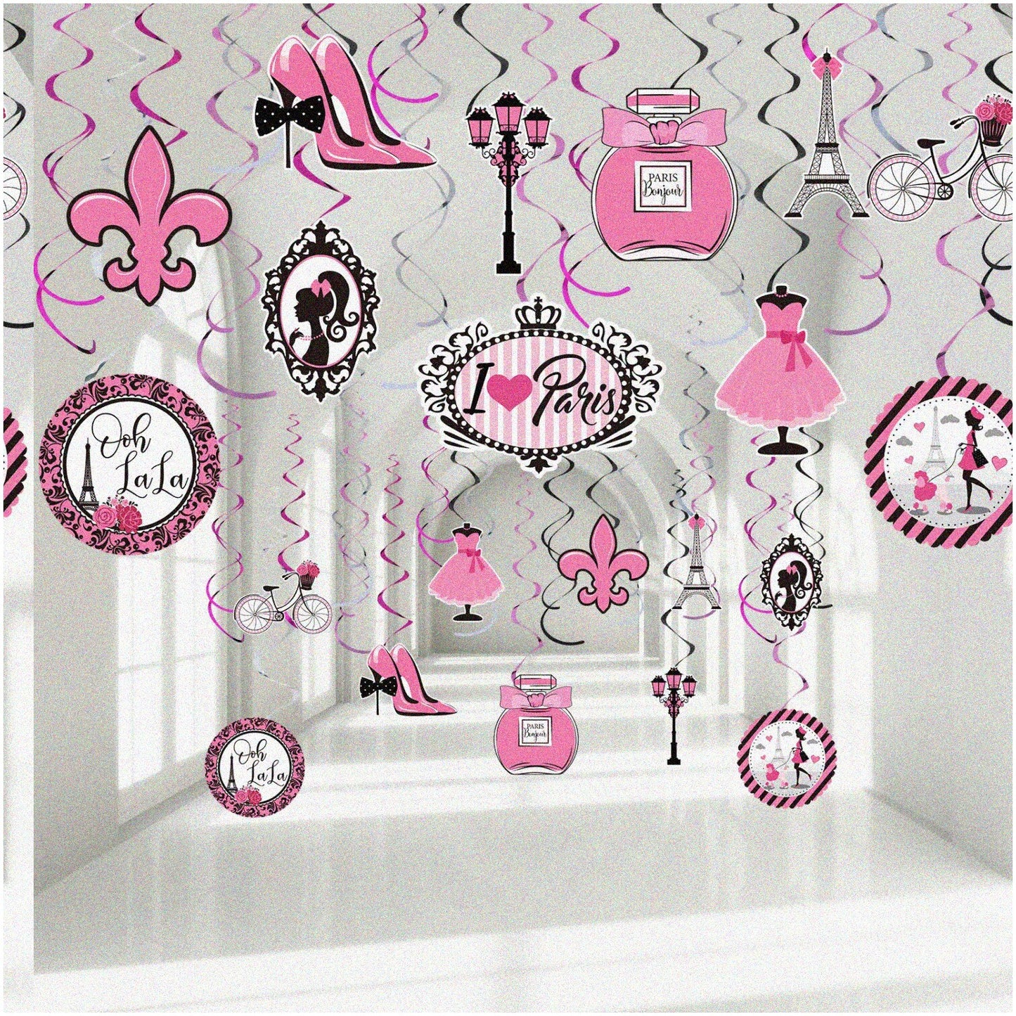 Parisian Dreams Party Decor Kit 30 Pieces