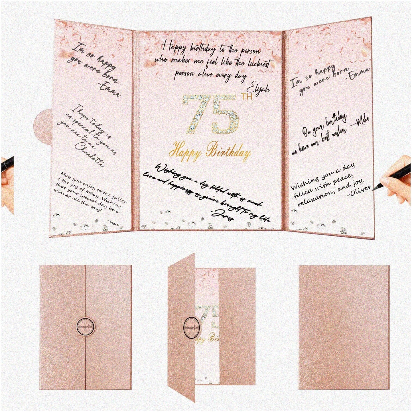 75th Birthday Celebration Kit with Signature Book and Certificate