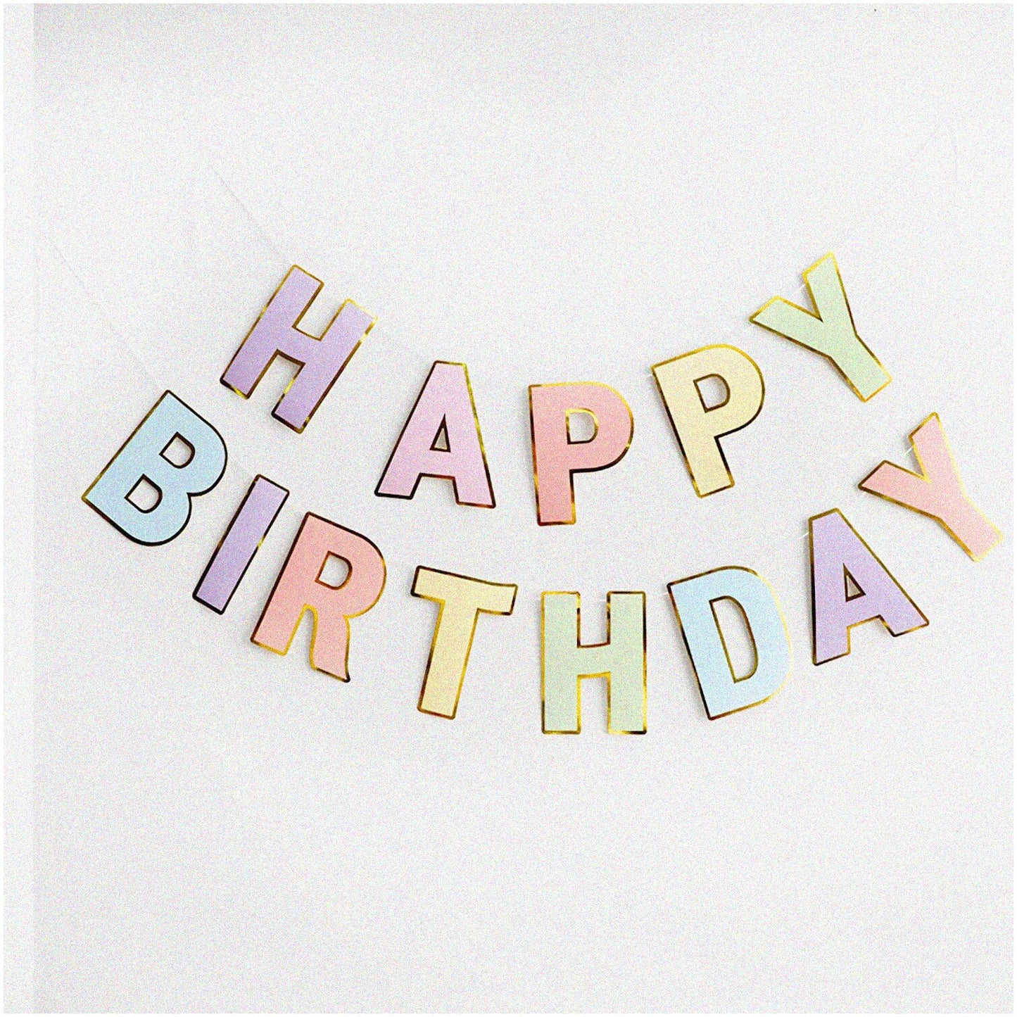 Pastel Macaron Happy Birthday Banner for Kids and Adults