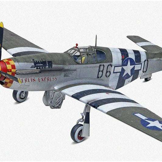 Green P-51B Mustang Model Airplane Kit 1:48 Scale 61 Pieces