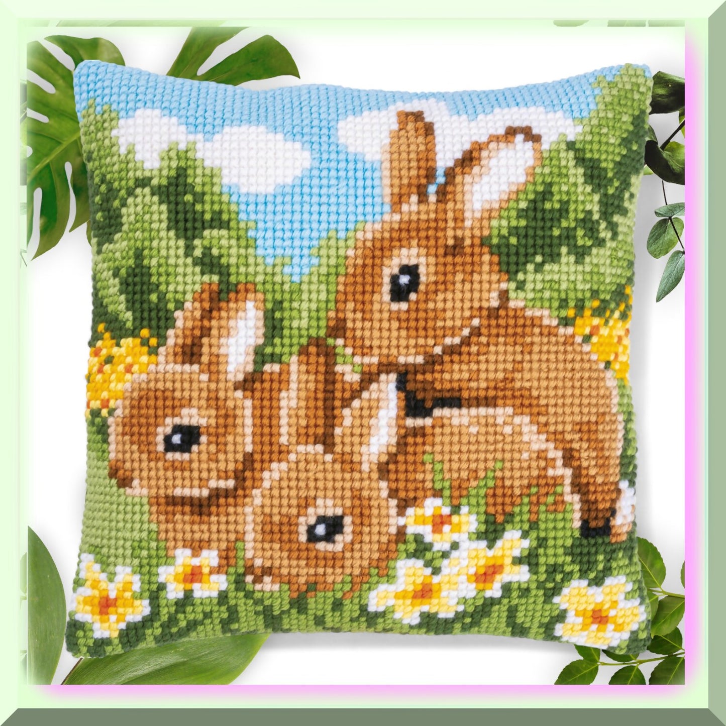 Whimsical Rabbit Cushion for Cozy Comfort 40x40 cm