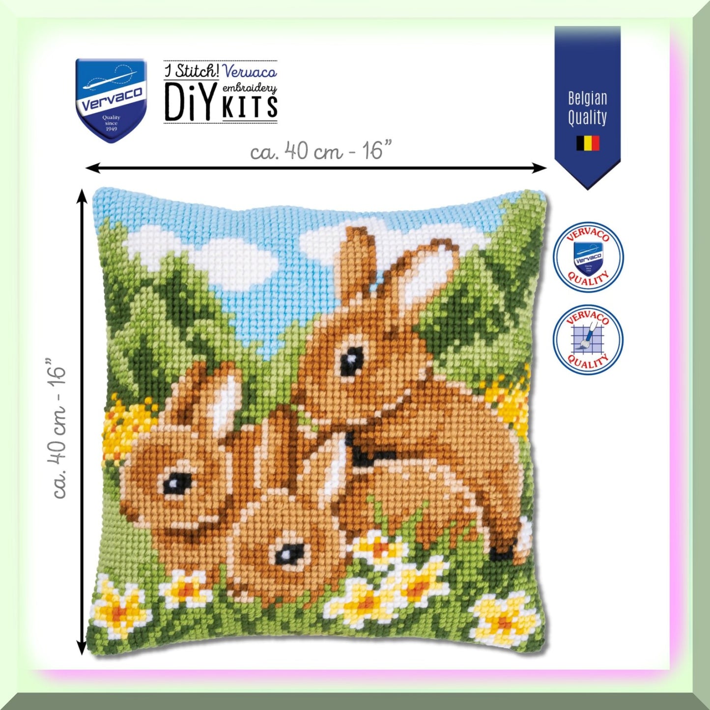 Whimsical Rabbit Cushion for Cozy Comfort 40x40 cm