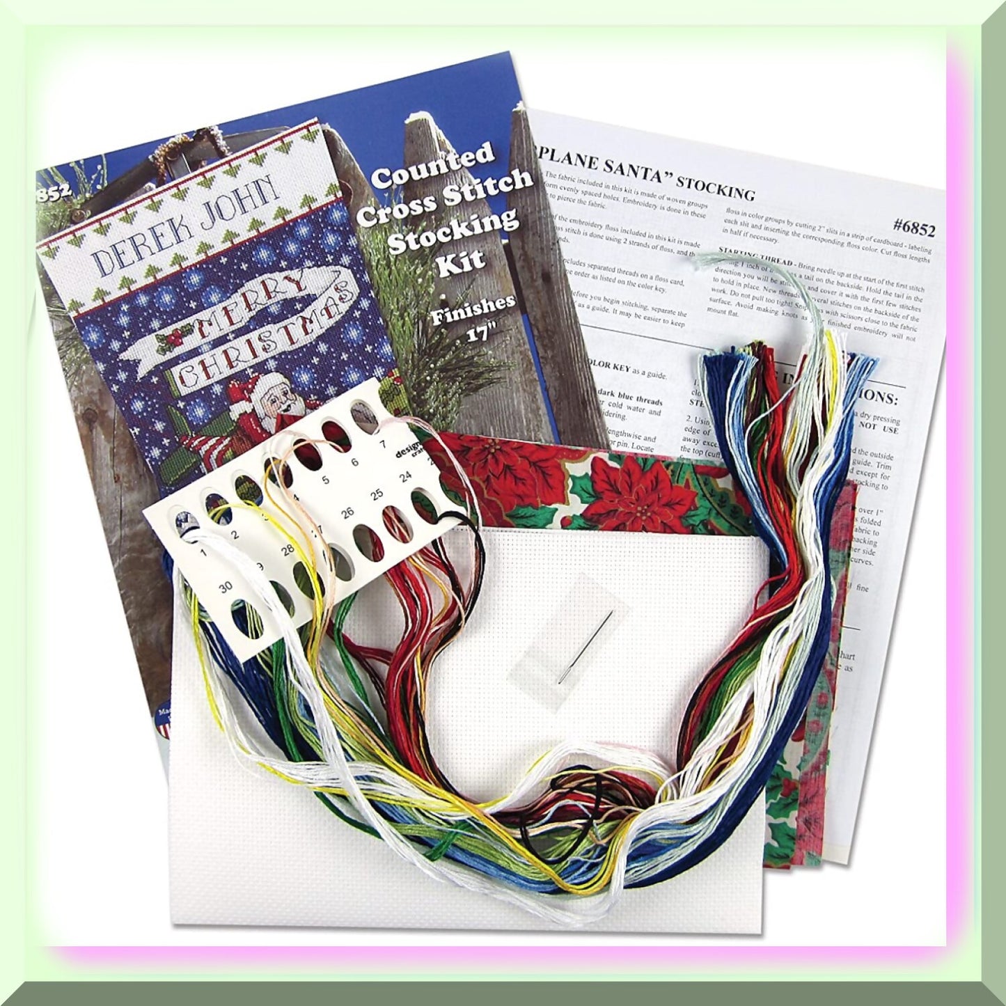 Festive Cross Stitch Stocking Kit for Holiday Crafting