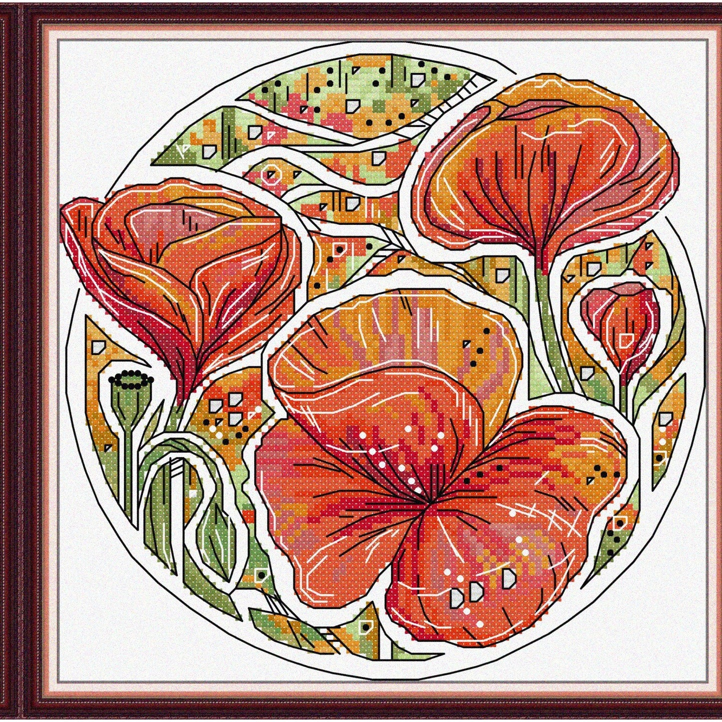 Vibrant Flower Cross Stitch Kit for Beginners