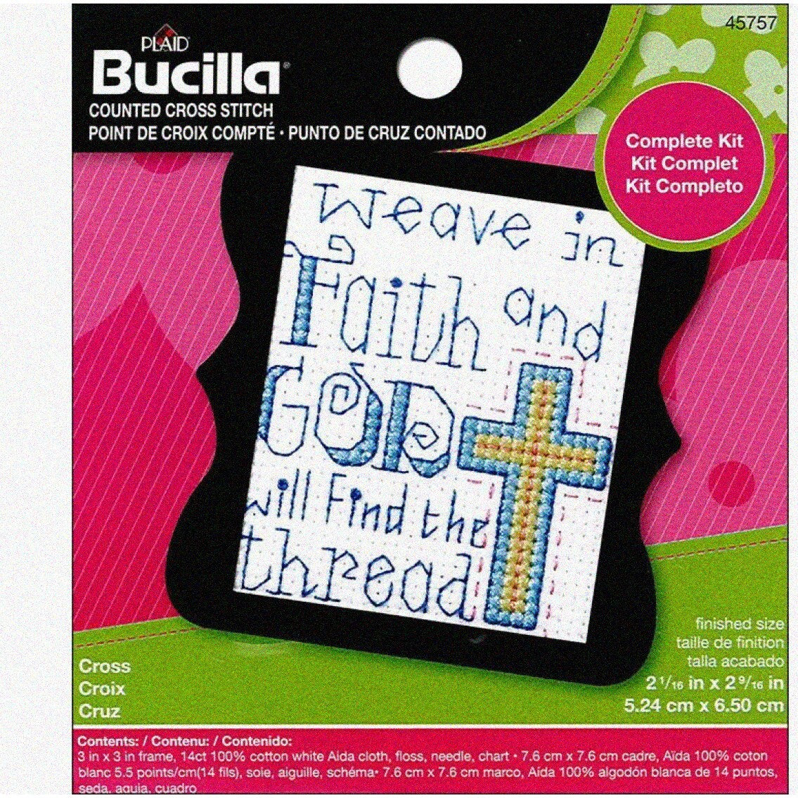 Petite Cross Stitch Kit for Beginners with Frame