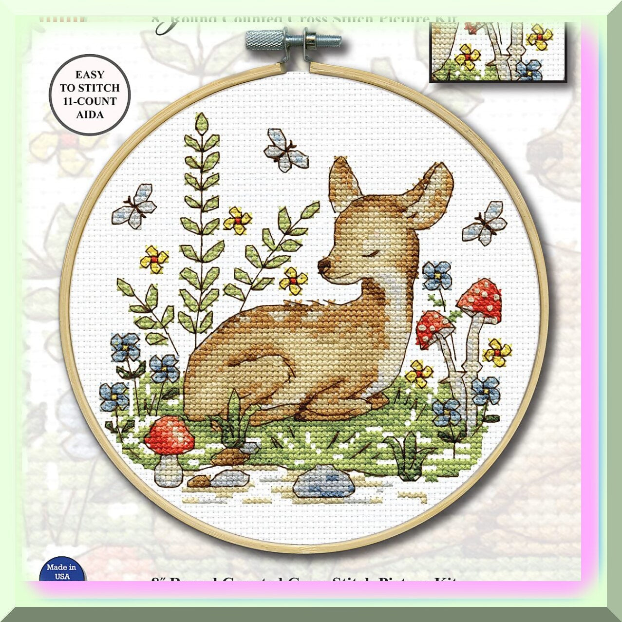 Nature Cross Stitch Kit with Deer Design