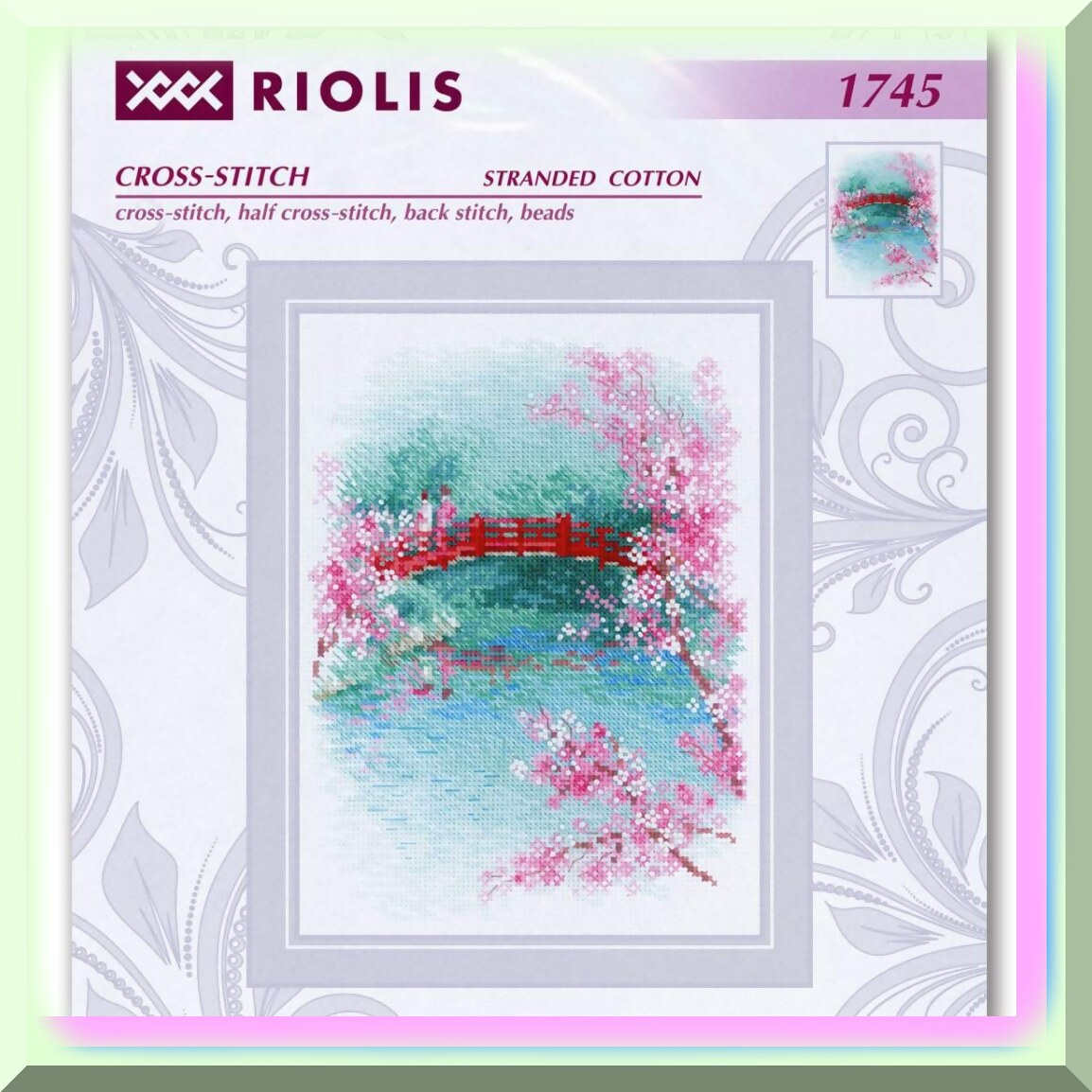 Sakura Blossom Cross Stitch Kit with 14ct Aida Fabric