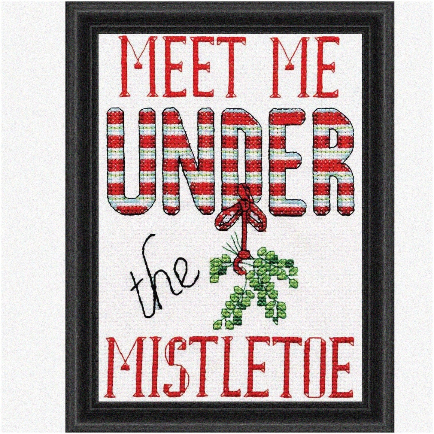 Holiday Cross Stitch Kit with Mistletoe Design