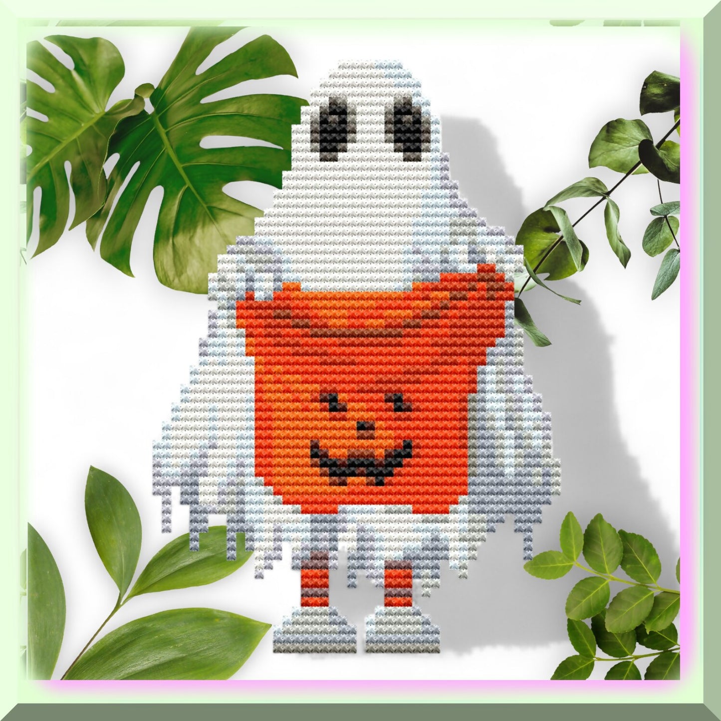 Spooky Halloween Cross Stitch Kit with Trick or Treat Design