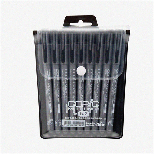 InkMaster 9-Piece Set Multiliner Markers Black