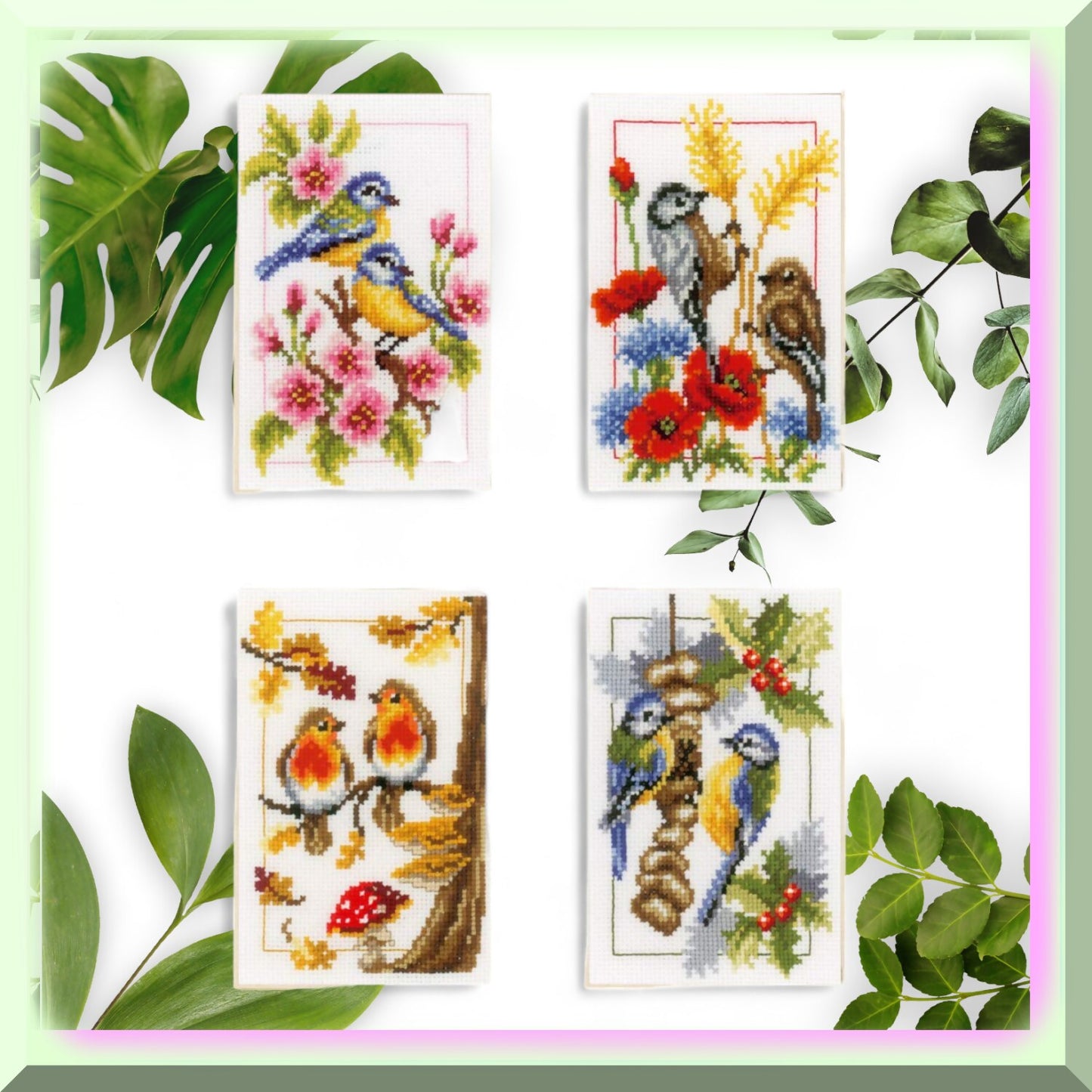 Seasonal Cross Stitch Mini Kit Set of 4