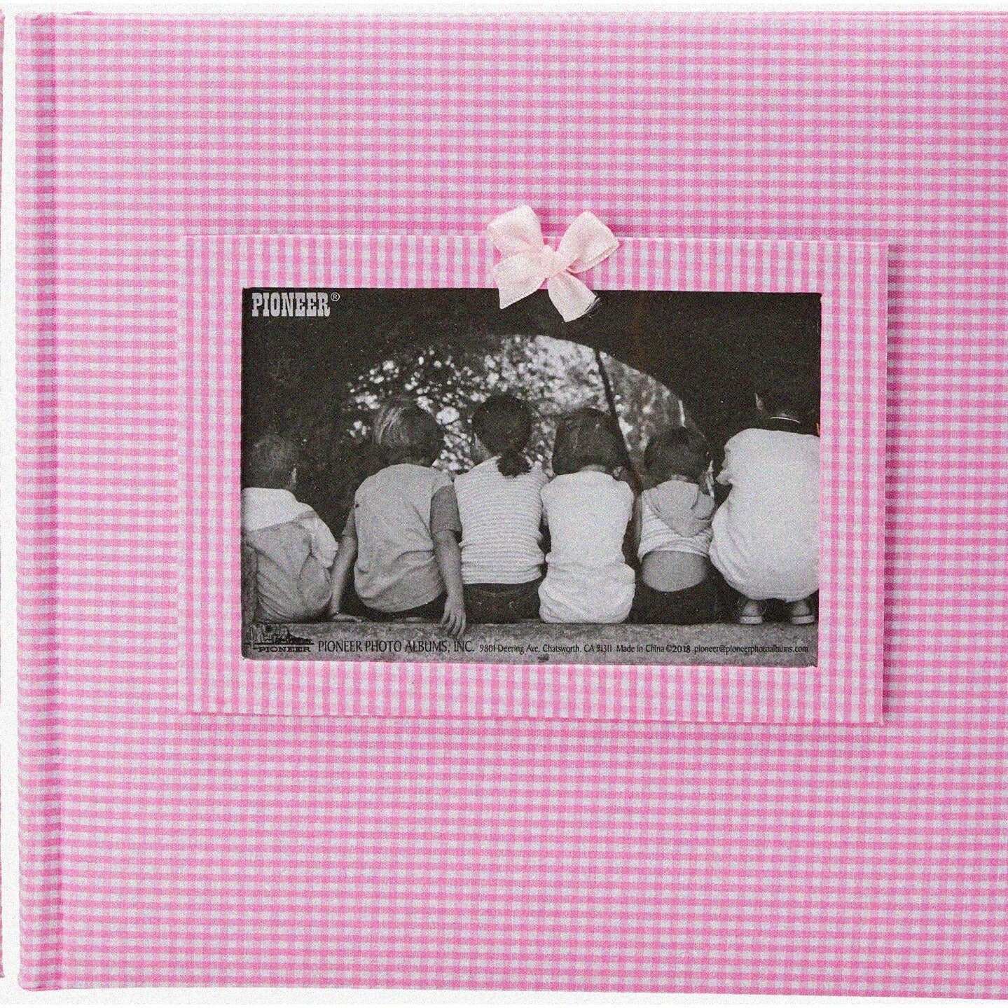 Pink Gingham Fabric Photo Album 4x6 200-Pocket