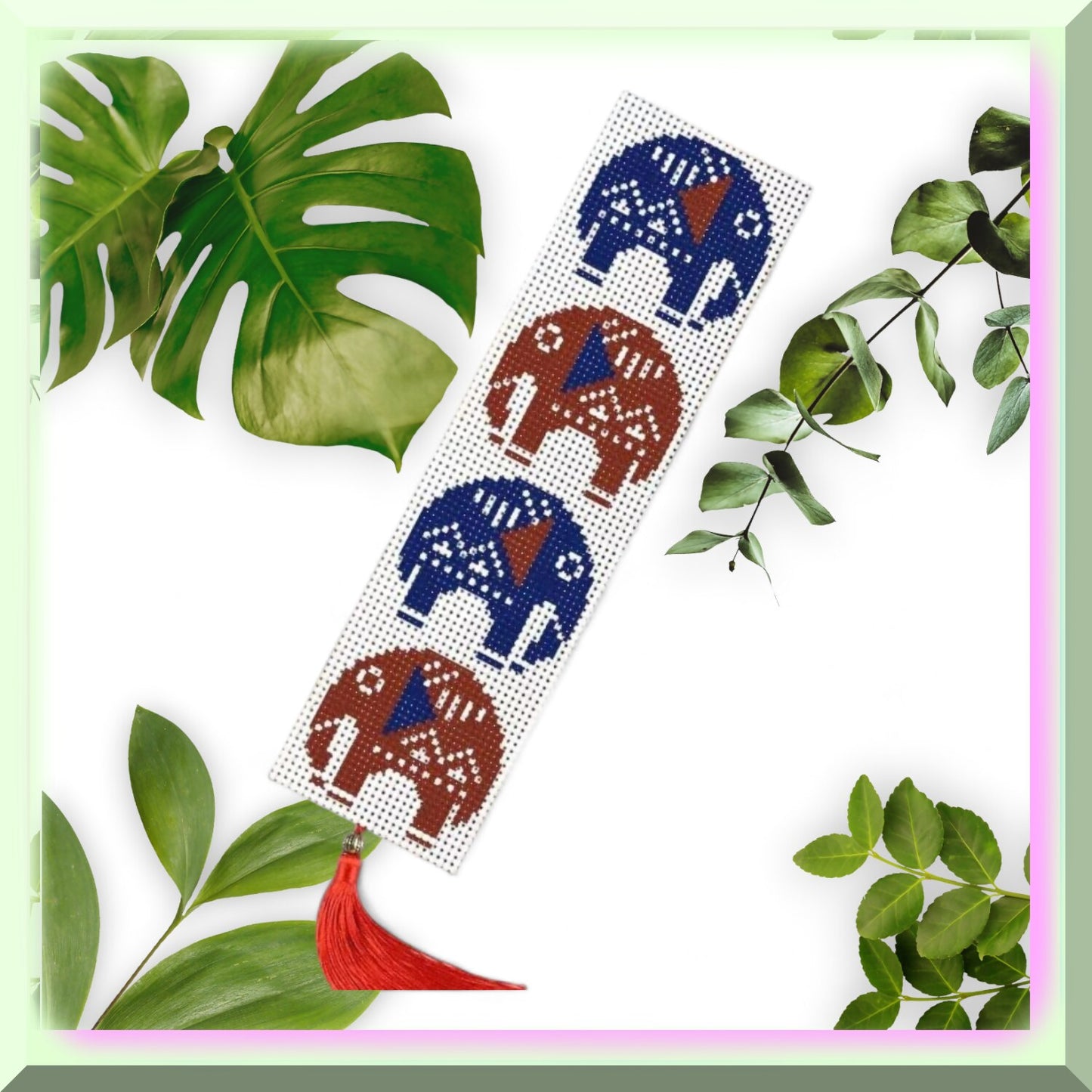 Cross Stitch Bookmark Kit with Vibrant Colors and Durable Thread