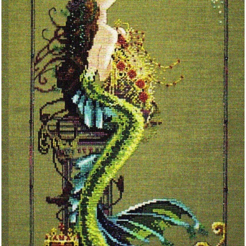 Mermaid Cross Stitch Pattern for Underwater Art
