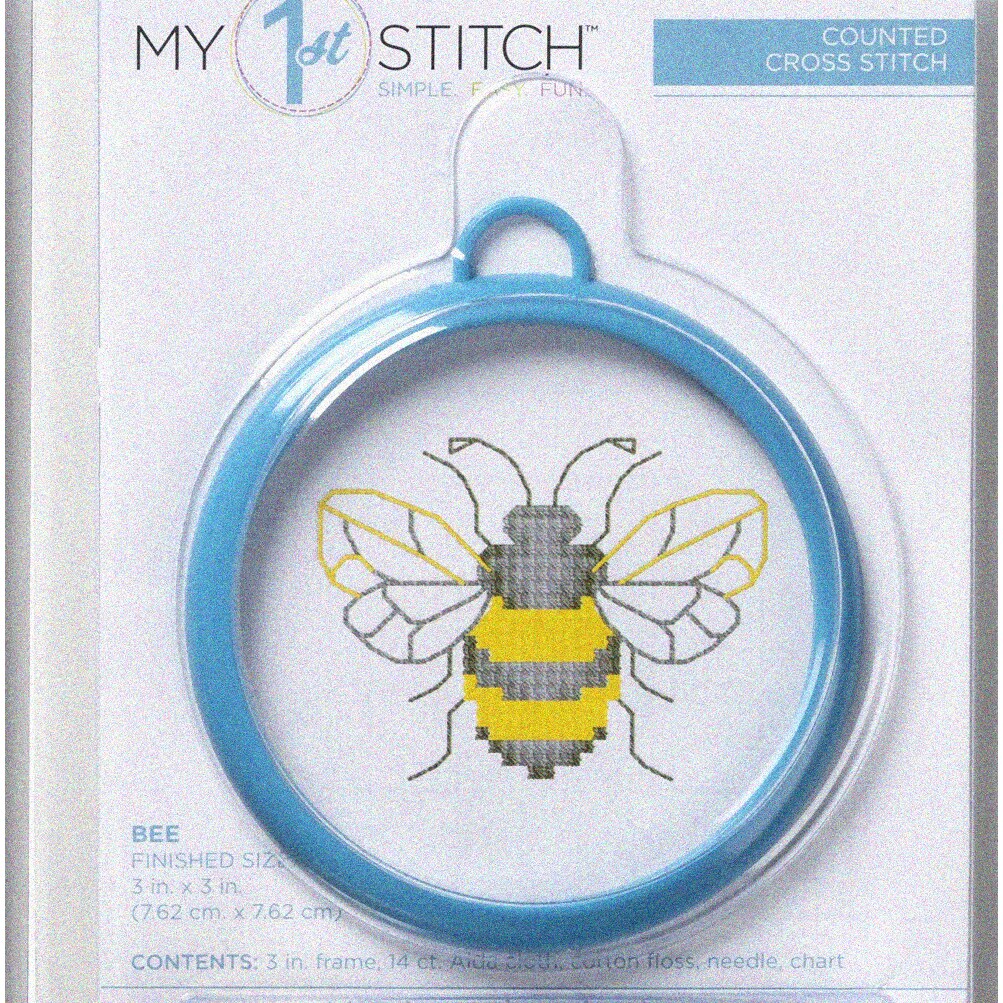 Mini Cross Stitch Kit for Beginners with Bee Design