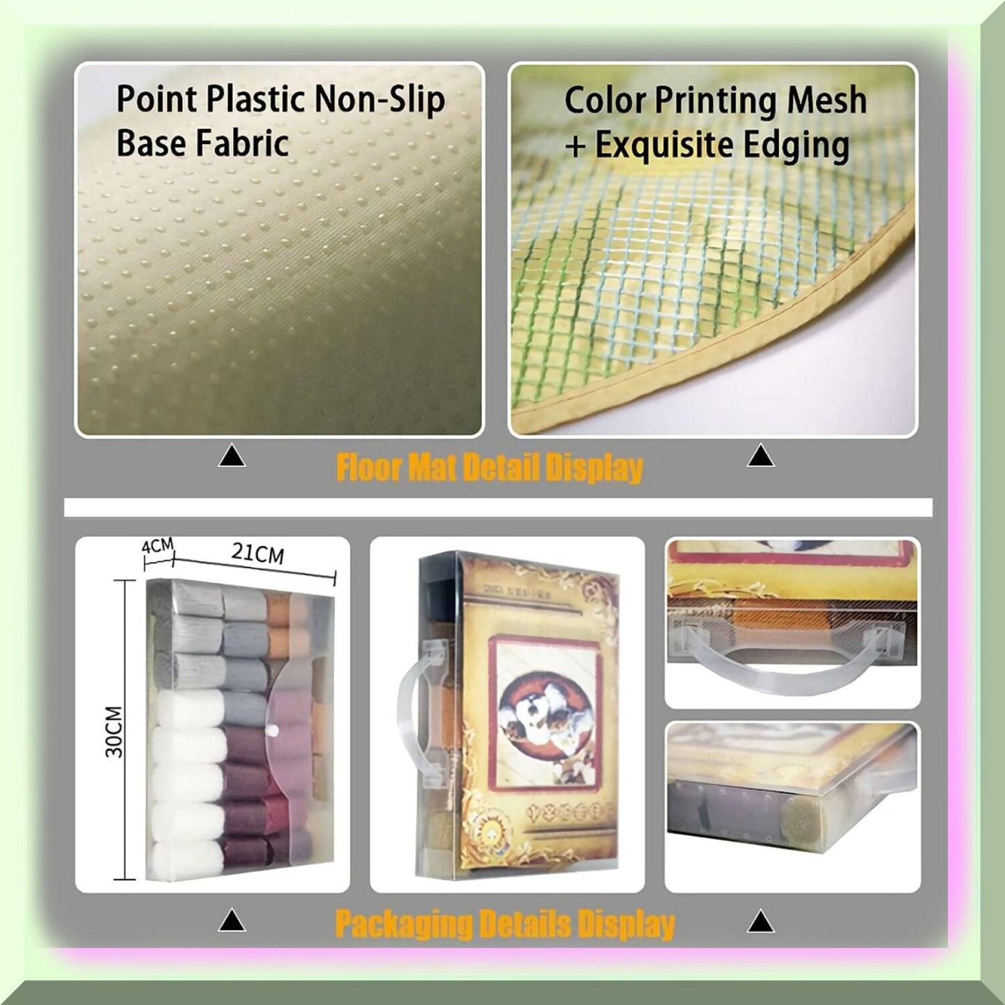 Colorful DIY Latch Hook Rug Kit with Pattern and Yarn