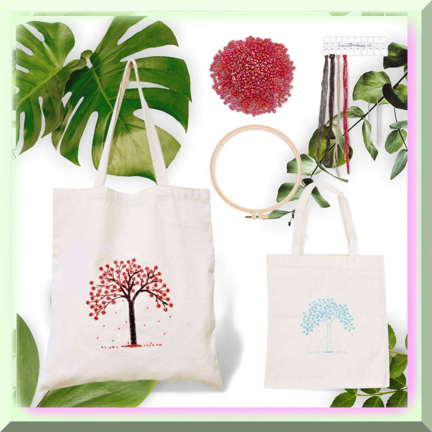 DIY Embroidery Canvas Bag Kit for Personalization