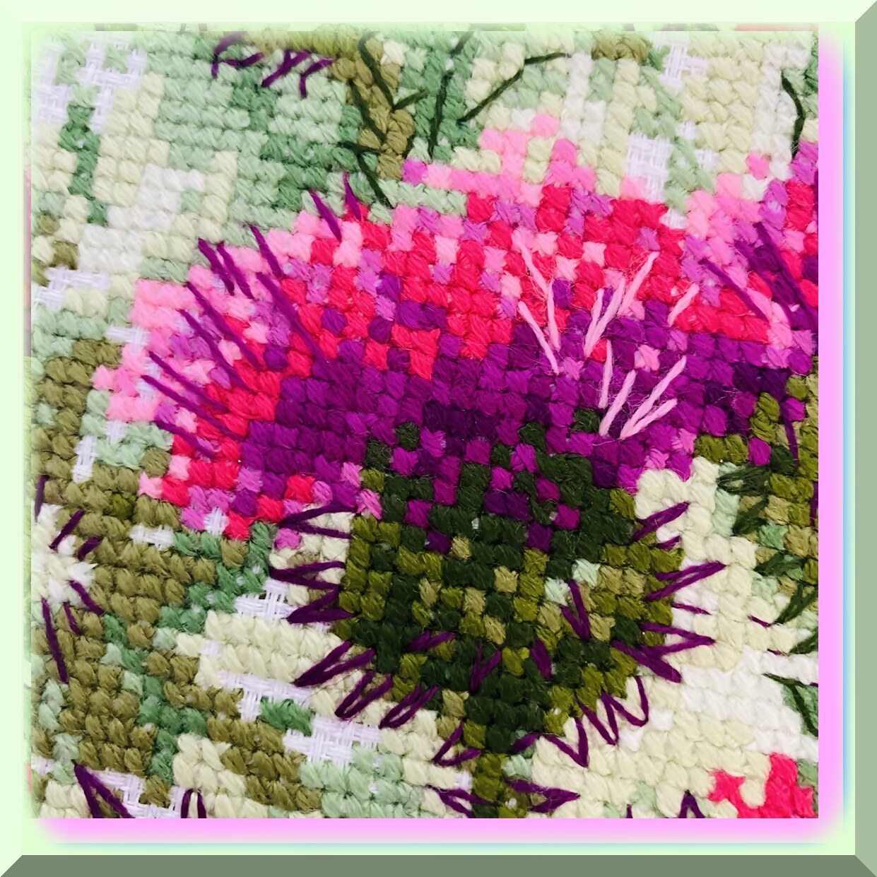 Vibrant Multicolor Cross Stitch Kit with Aida Fabric