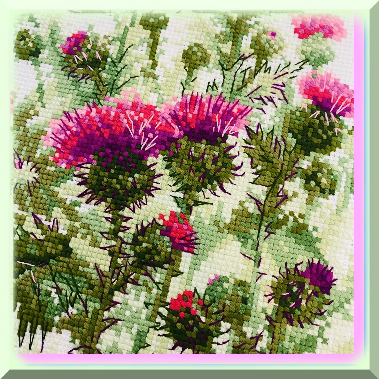 Vibrant Multicolor Cross Stitch Kit with Aida Fabric