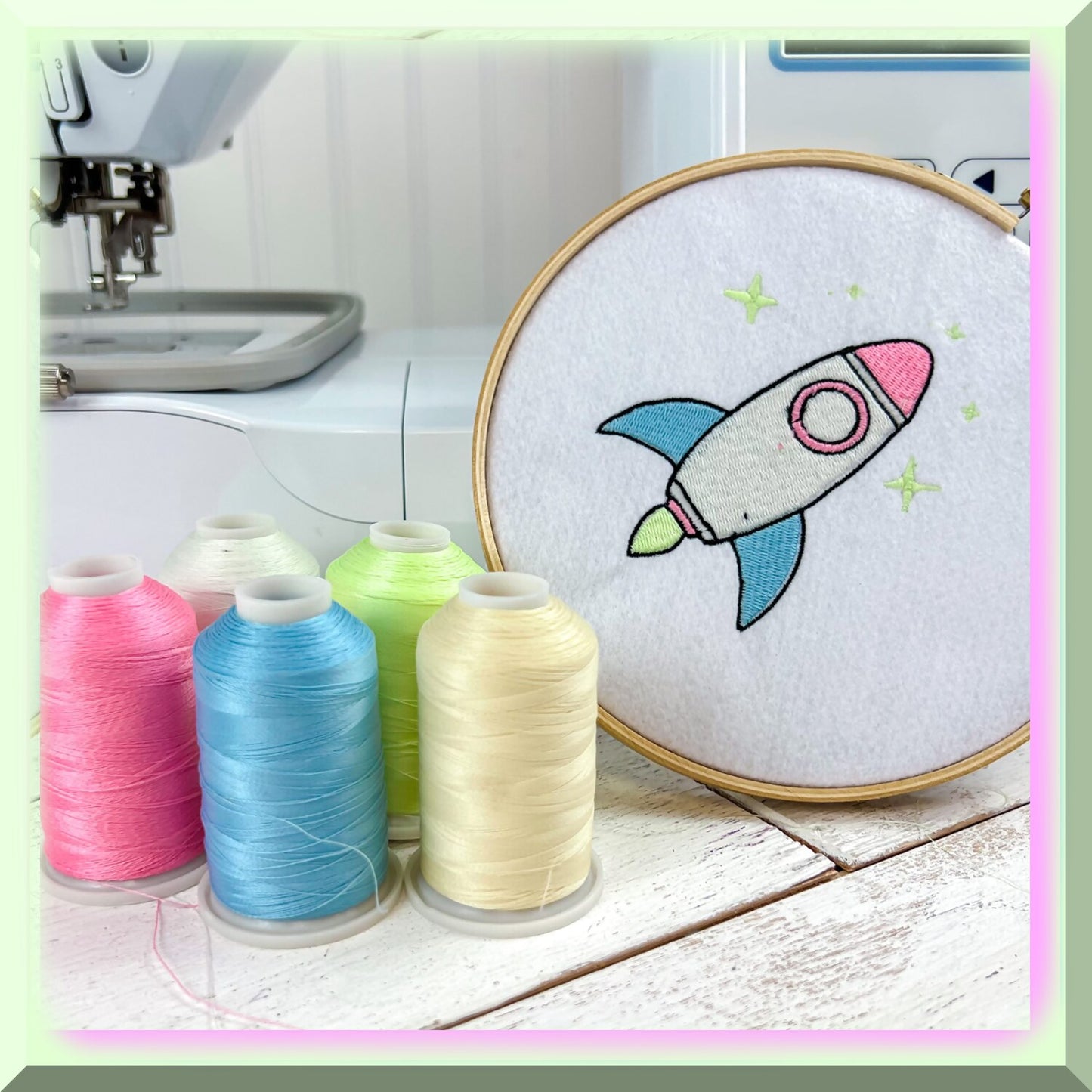 Glow in the Dark Embroidery Thread 1000M Cone for Machine Projects