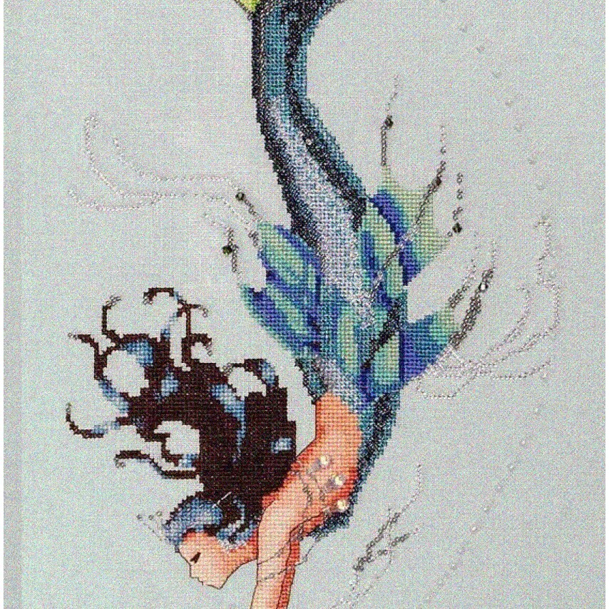 Mediterranean Mermaid Cross Stitch Pattern for Ocean Lovers