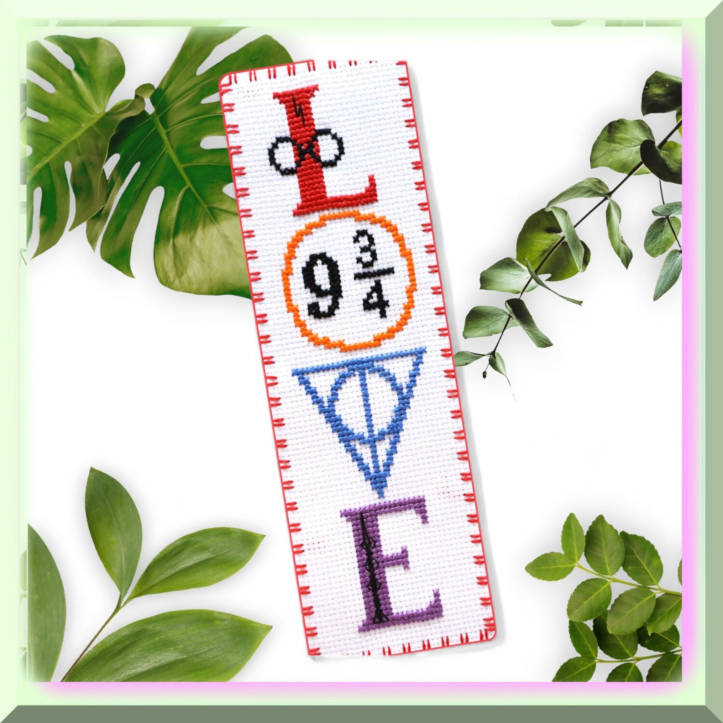 DIY Cross Stitch Bookmark Kit with Pattern and Thread