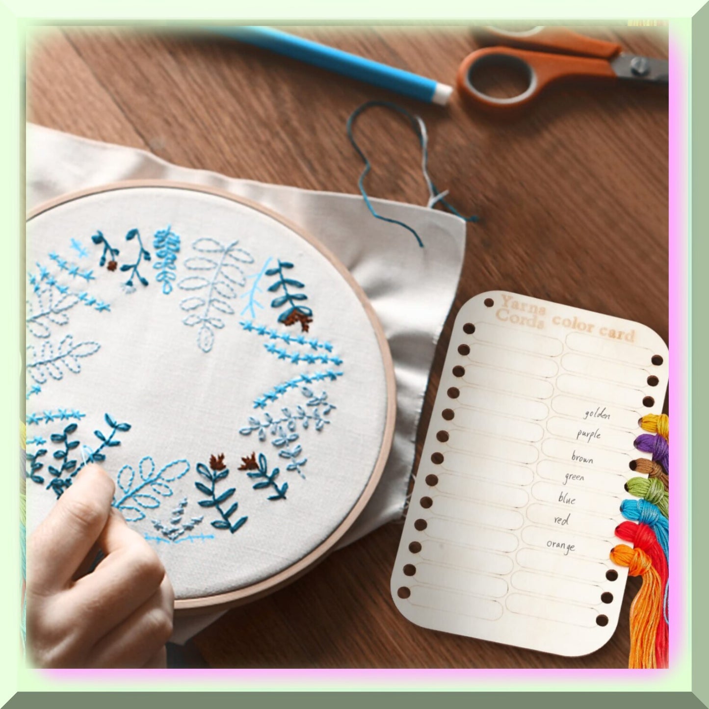 Wooden Embroidery Floss Organizer with 26 Slots