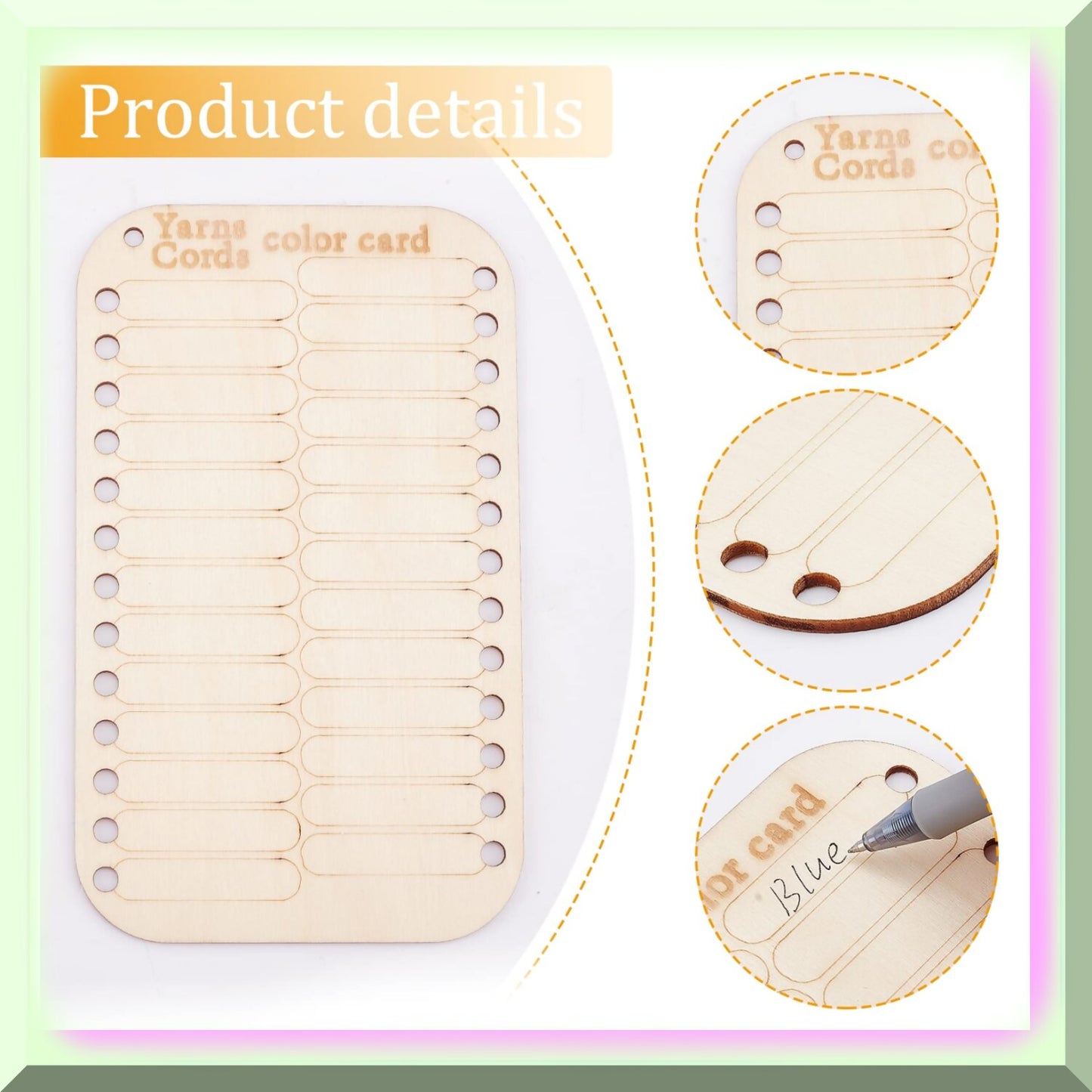 Wooden Embroidery Floss Organizer with 26 Slots