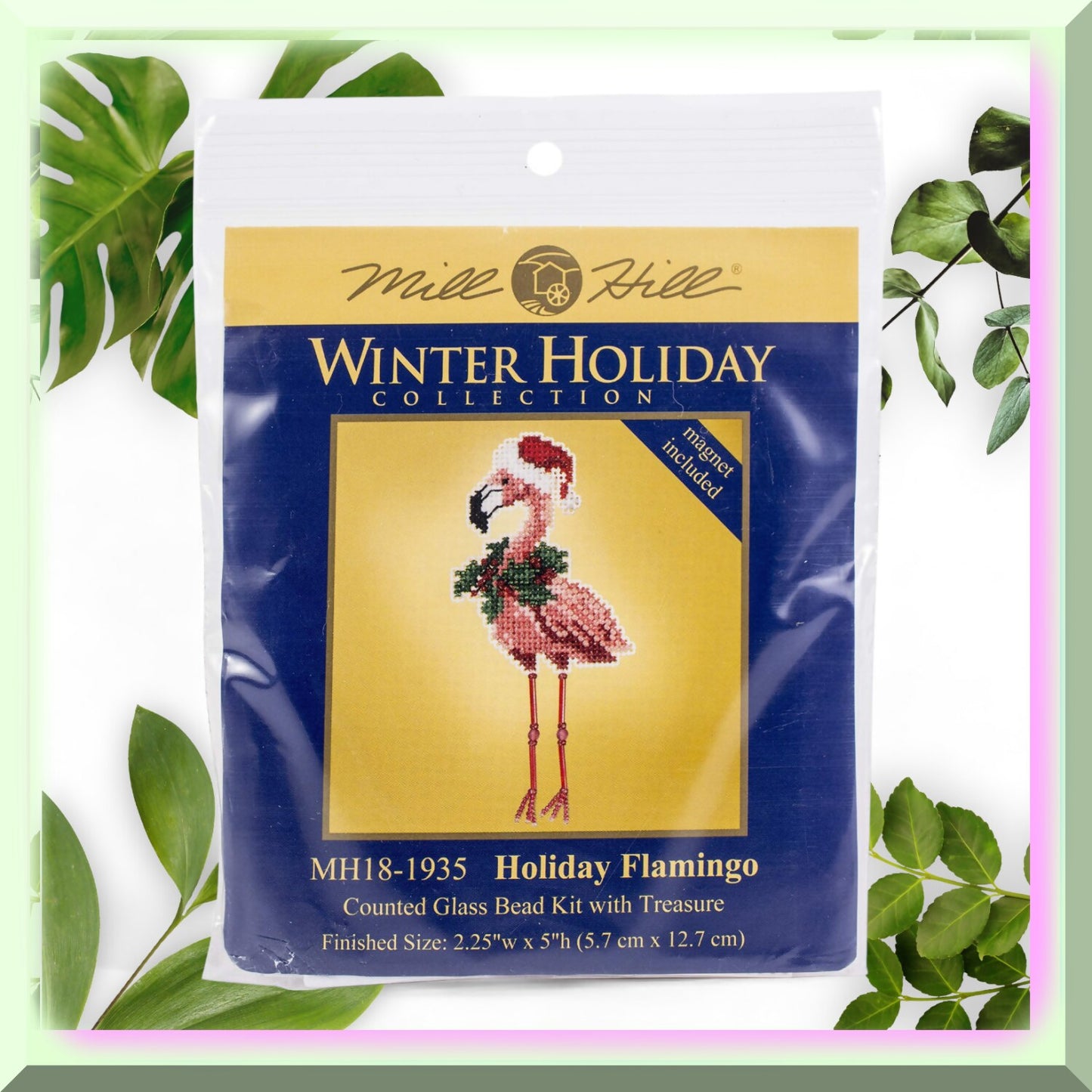 Vibrant Cross Stitch Kit with Beads and Chart
