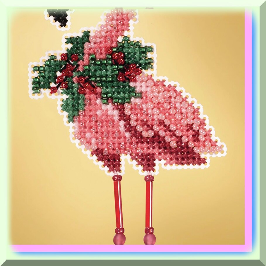 Vibrant Cross Stitch Kit with Beads and Chart