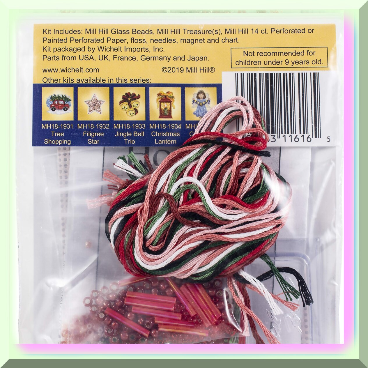 Vibrant Cross Stitch Kit with Beads and Chart