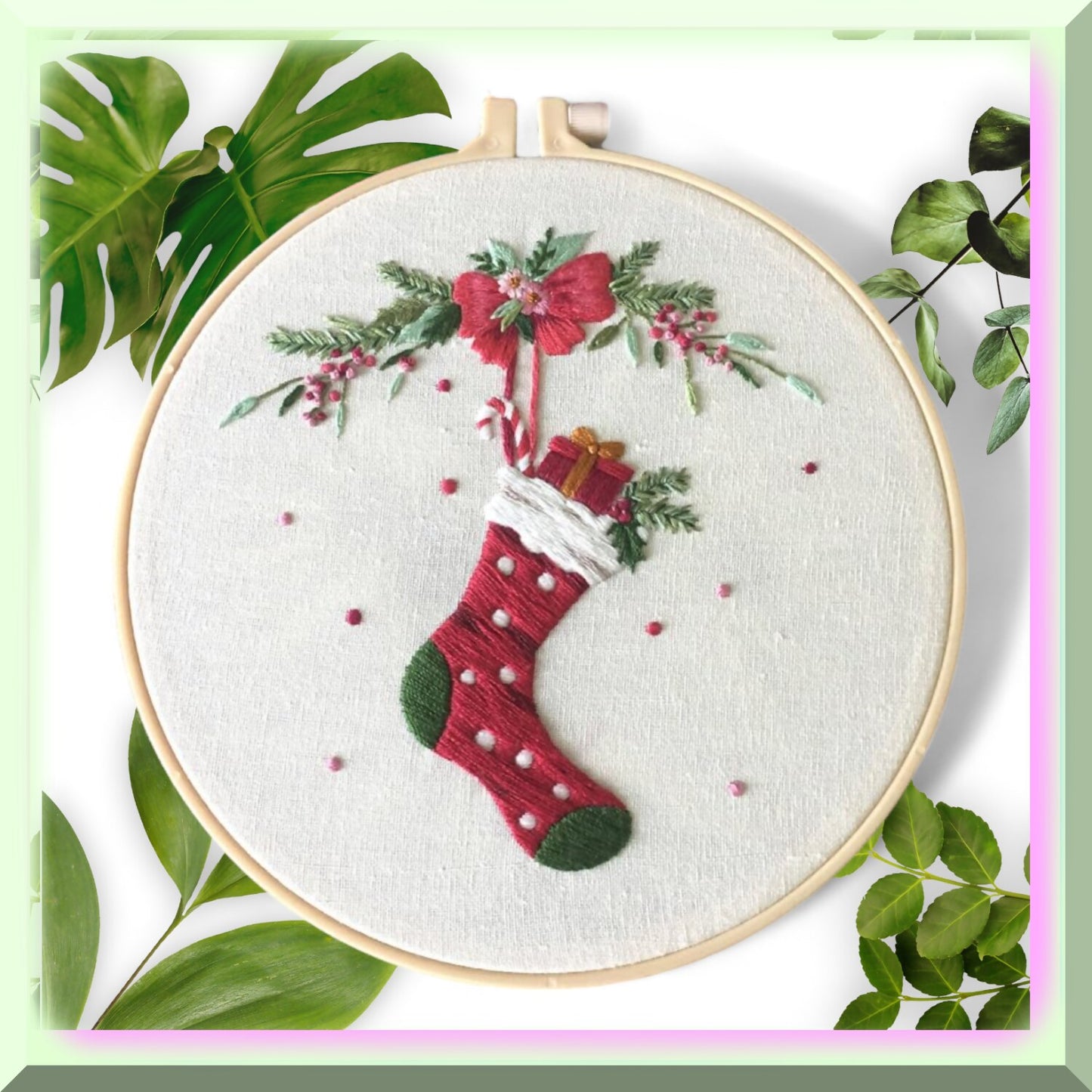 Vibrant Embroidery Kit for Beginners with Hoops and Threads