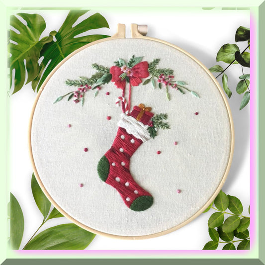 Vibrant Embroidery Kit for Beginners with Hoops and Threads