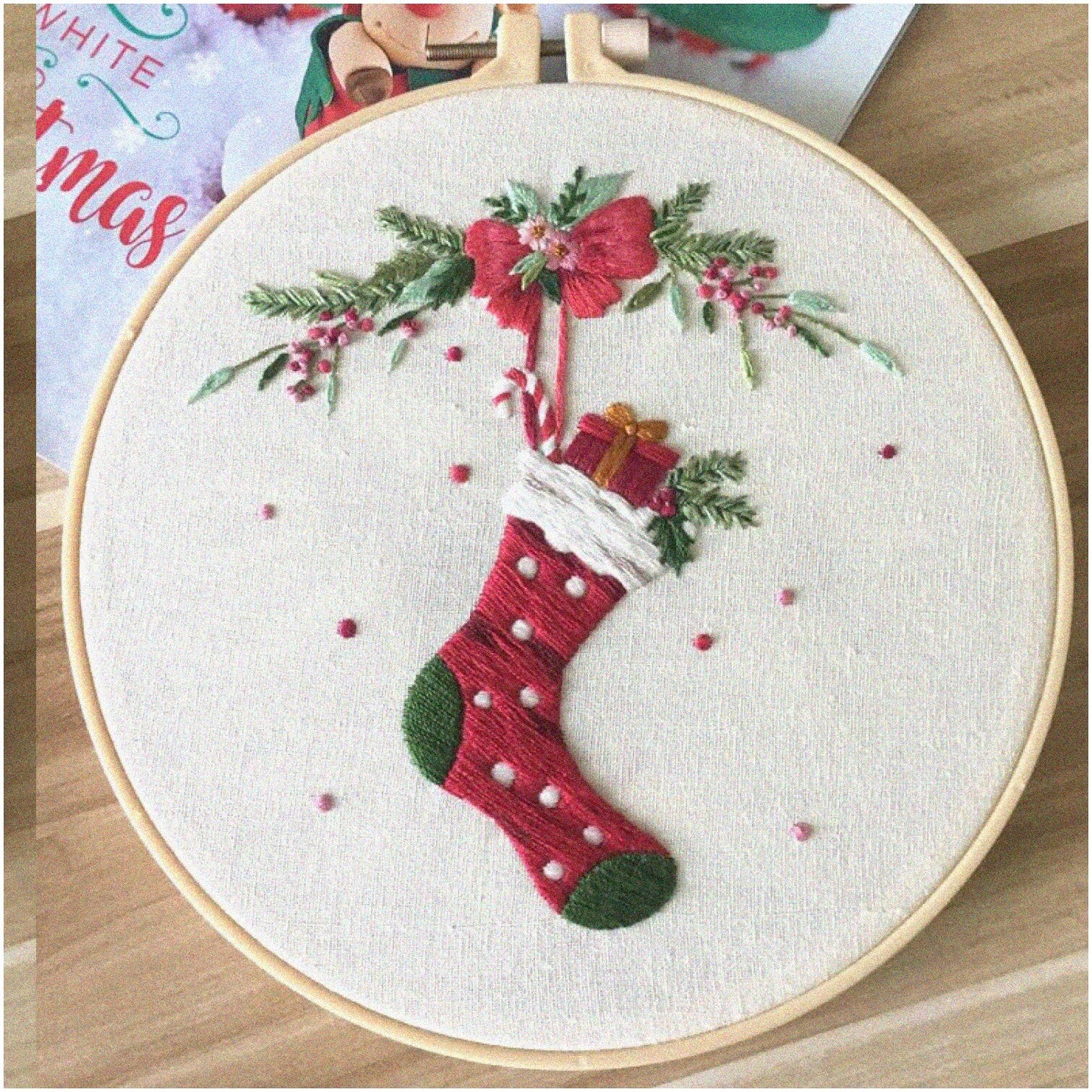 Vibrant Embroidery Kit for Beginners with Hoops and Threads
