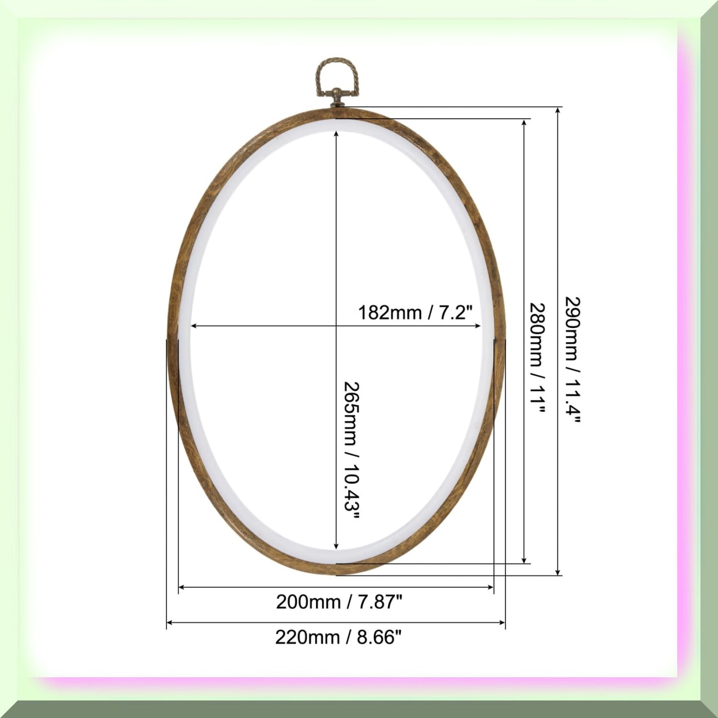 Oval Embroidery Hoop for Sewing and Craft Projects