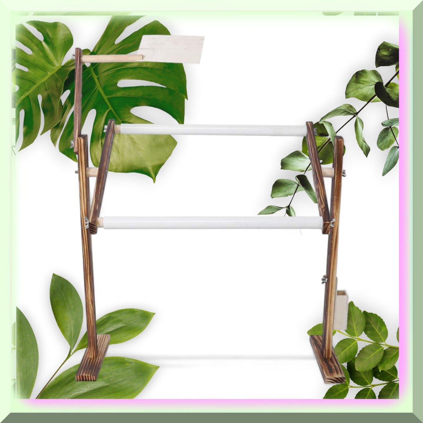 Vintage Embroidery Stand with Adjustable Height and Solid Pine Frame