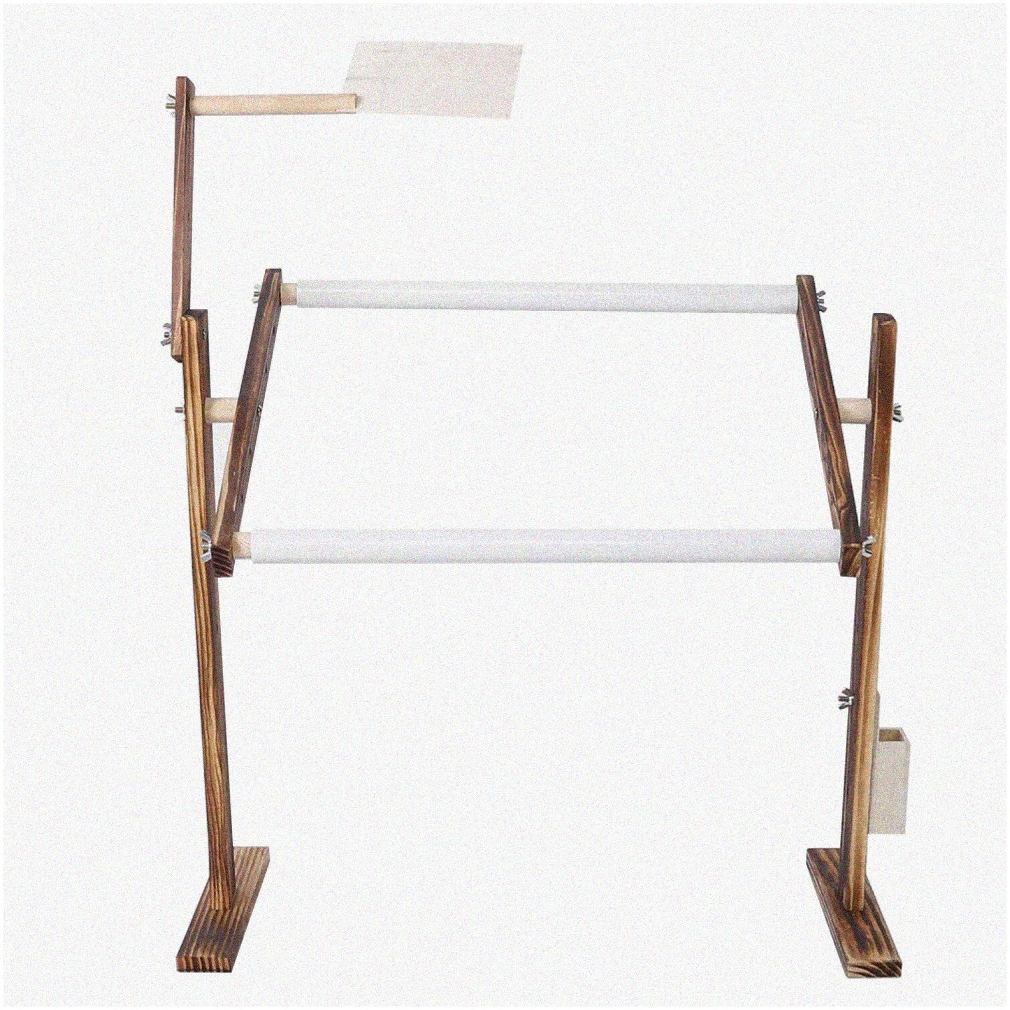 Vintage Embroidery Stand with Adjustable Height and Solid Pine Frame