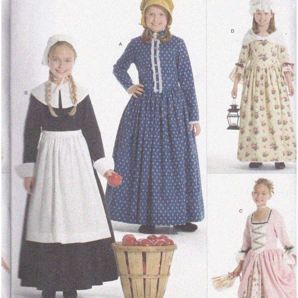 Girls' Historical Dresses Sewing Pattern Sizes 7-14