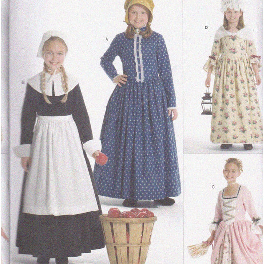 Girls' Historical Dresses Sewing Pattern Sizes 7-14