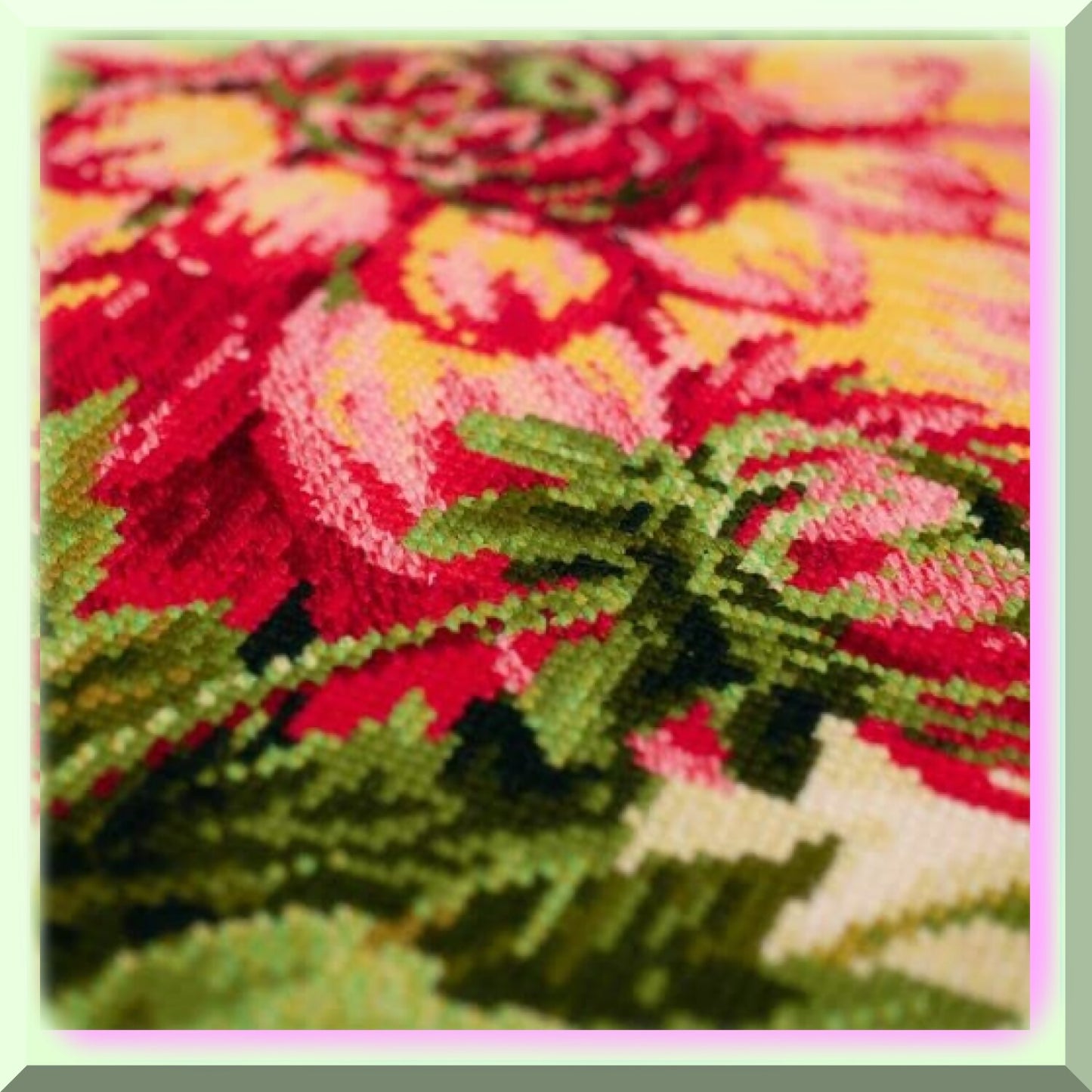 Dahlia Cross Stitch Kit with 10 Count Floral Embroidery