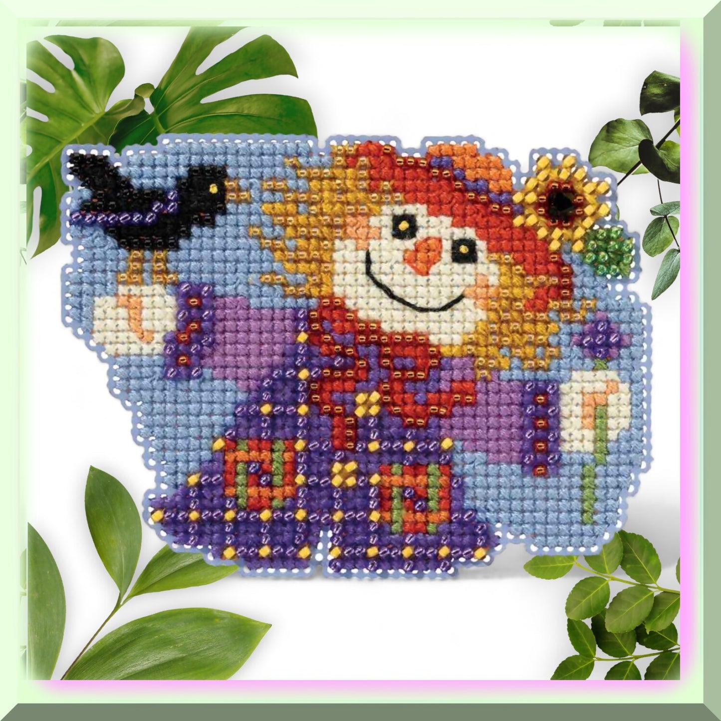 Autumn Harvest Beaded Cross Stitch Ornament Kit