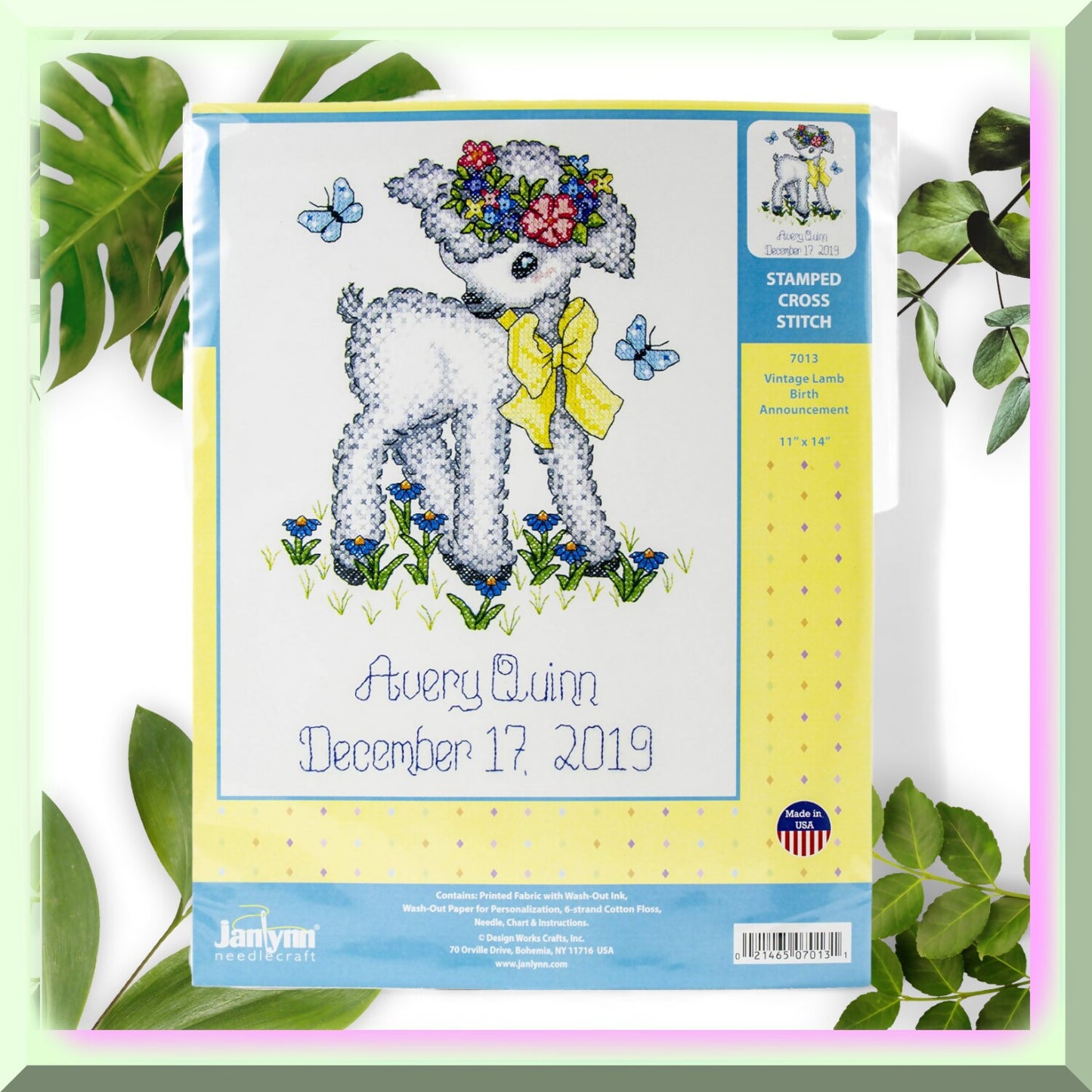 White Cross Stitch Kit for Crafting and Embroidery