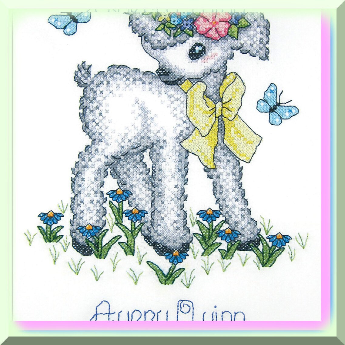White Cross Stitch Kit for Crafting and Embroidery