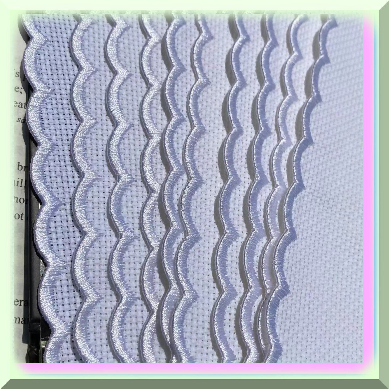 Colorful Cross Stitch Bookmarks Set of 10 with Embroidered Edges